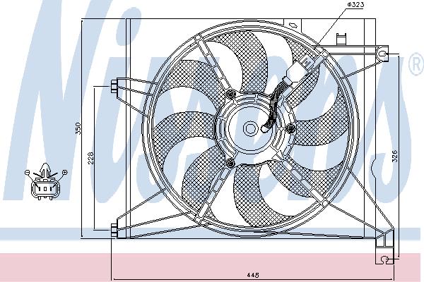 Nissens 85589 Hub, engine cooling fan wheel 85589