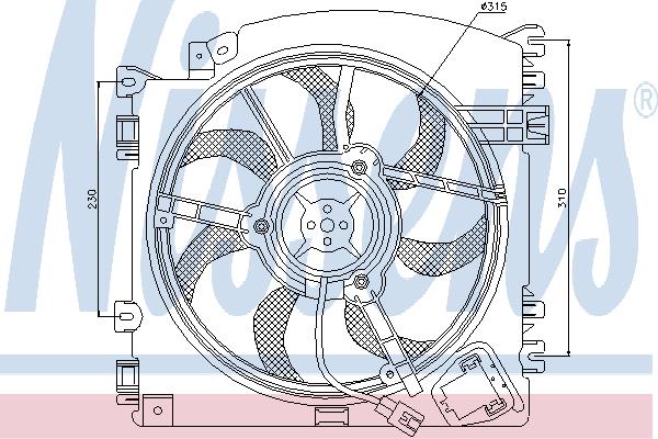 Nissens 85598 Hub, engine cooling fan wheel 85598