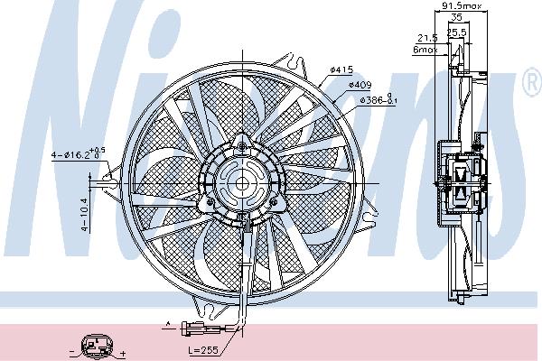 Nissens 85605 Hub, engine cooling fan wheel 85605