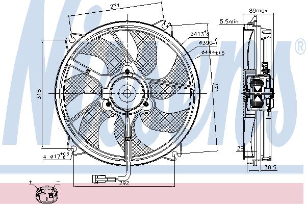Nissens 85606 Hub, engine cooling fan wheel 85606