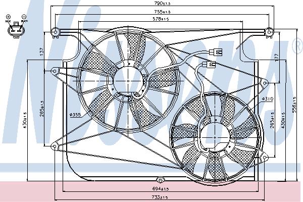 Nissens 85610 Hub, engine cooling fan wheel 85610