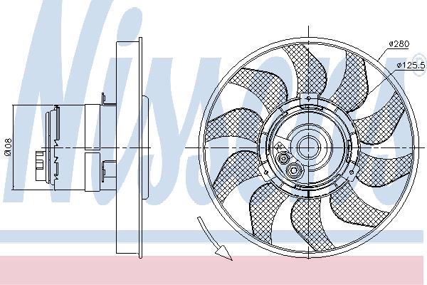 Nissens 85619 Hub, engine cooling fan wheel 85619