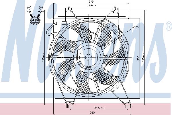Nissens 85620 Hub, engine cooling fan wheel 85620