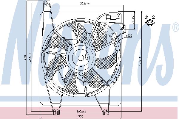 Nissens 85623 Hub, engine cooling fan wheel 85623