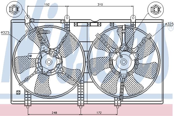 Nissens 85636 Hub, engine cooling fan wheel 85636