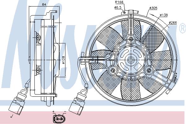 Nissens 85639 Hub, engine cooling fan wheel 85639
