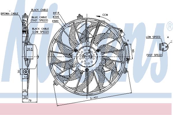 Nissens 85648 Hub, engine cooling fan wheel 85648