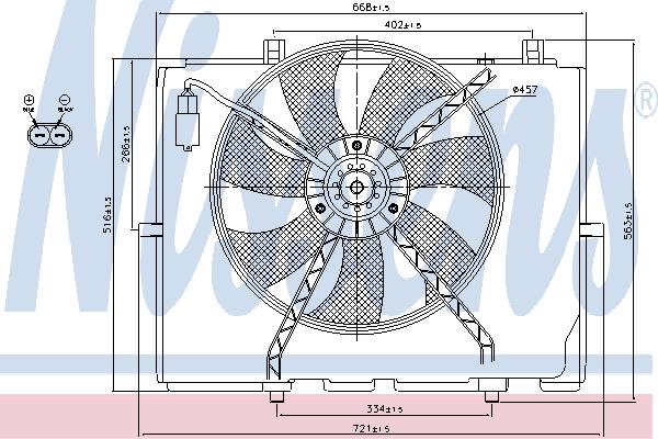 Nissens 85654 Hub, engine cooling fan wheel 85654