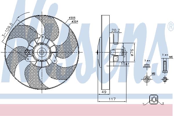 Nissens 85658 Hub, engine cooling fan wheel 85658