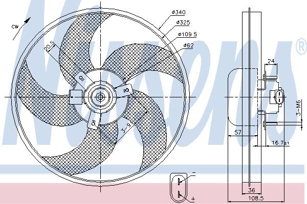 Nissens 85668 Hub, engine cooling fan wheel 85668