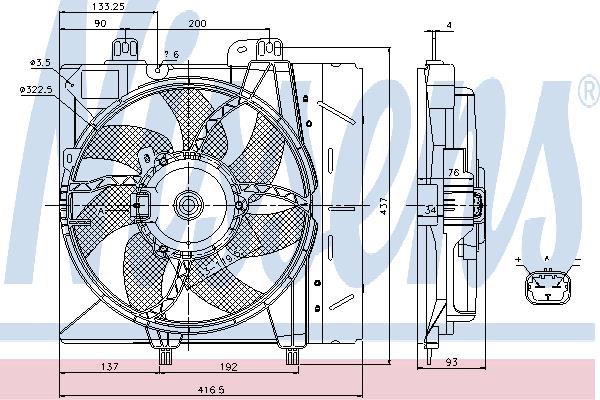 Nissens 85670 Hub, engine cooling fan wheel 85670