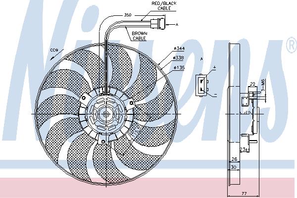 Nissens 85676 Hub, engine cooling fan wheel 85676