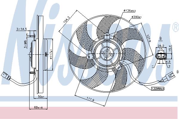 Nissens 85680 Hub, engine cooling fan wheel 85680