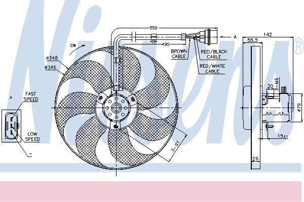 Nissens 85683 Hub, engine cooling fan wheel 85683