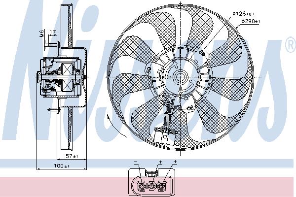 Nissens 85684 Hub, engine cooling fan wheel 85684