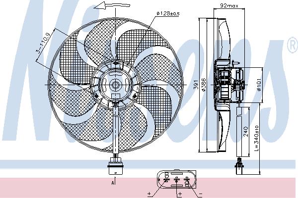Nissens 85690 Hub, engine cooling fan wheel 85690