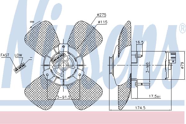 Nissens 85801 Hub, engine cooling fan wheel 85801