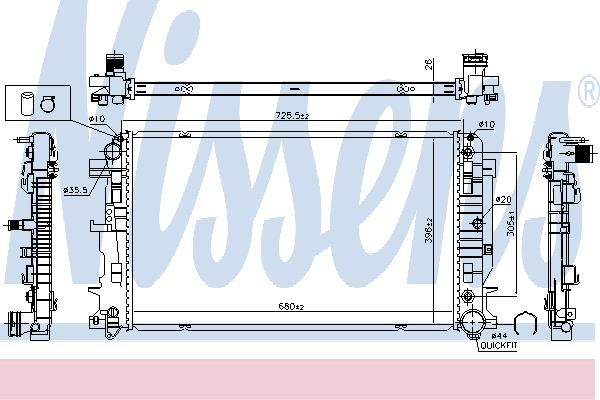 Nissens 627062 Radiator, engine cooling 627062