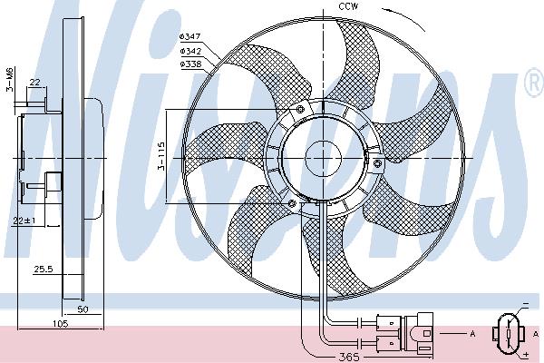 Nissens 85749 Hub, engine cooling fan wheel 85749