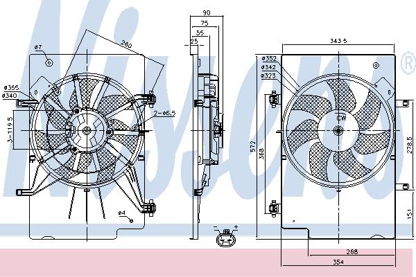 Nissens 85768 Hub, engine cooling fan wheel 85768