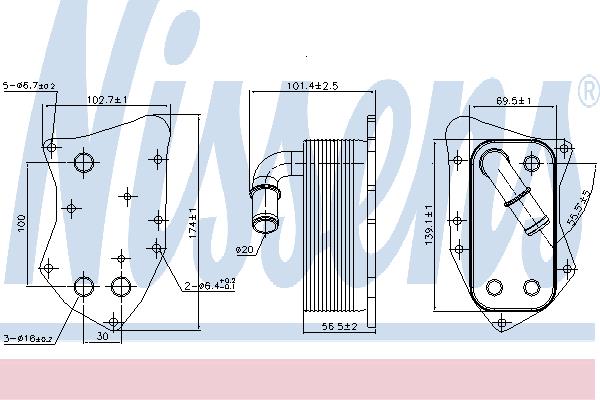 Oil cooler Nissens 90804