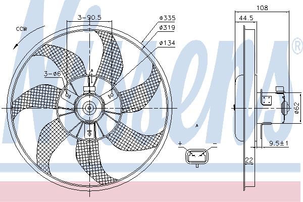 Nissens 85781 Hub, engine cooling fan wheel 85781