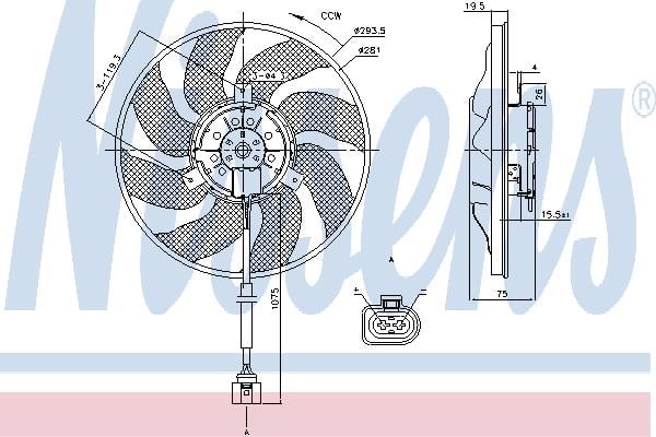 Nissens 85806 Hub, engine cooling fan wheel 85806