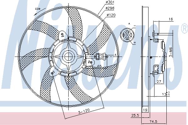 Nissens 85800 Hub, engine cooling fan wheel 85800