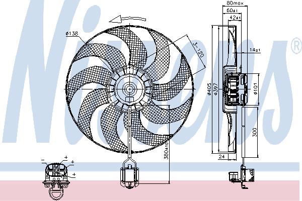 Nissens 85748 Hub, engine cooling fan wheel 85748