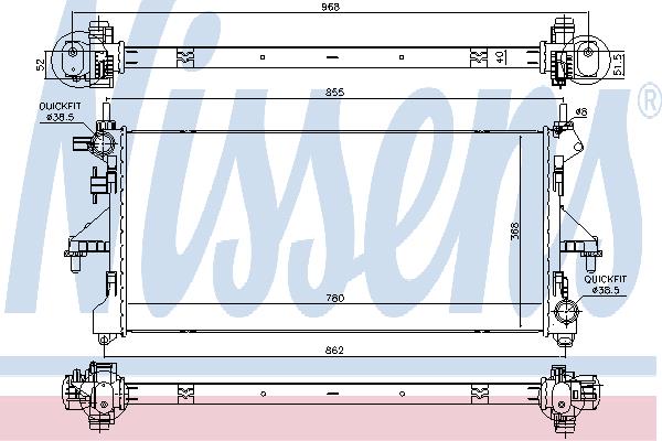 Nissens 63567 Radiator, engine cooling 63567