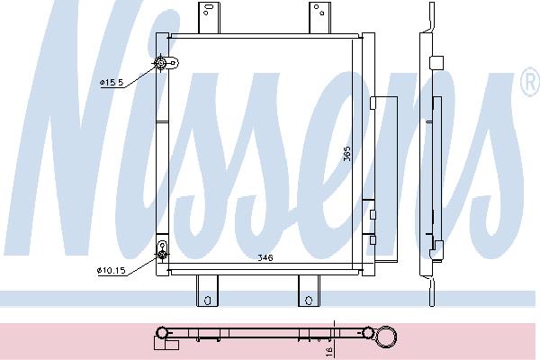 Air con condenser Subaru Justy: 940612 Nissens AC Condenser