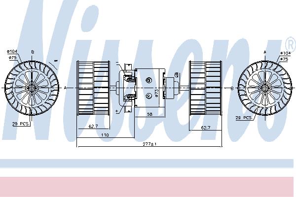 Nissens 87189 Fan assy - heater motor 87189