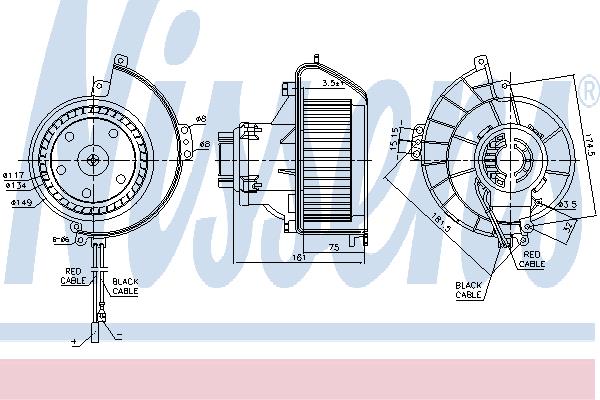 Nissens 87188 Hub, engine cooling fan wheel 87188