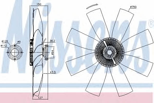 Viscous fan coupling Volvo: 86027 Nissens Fan clutch
