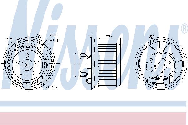 Nissens 87185 Hub, engine cooling fan wheel 87185