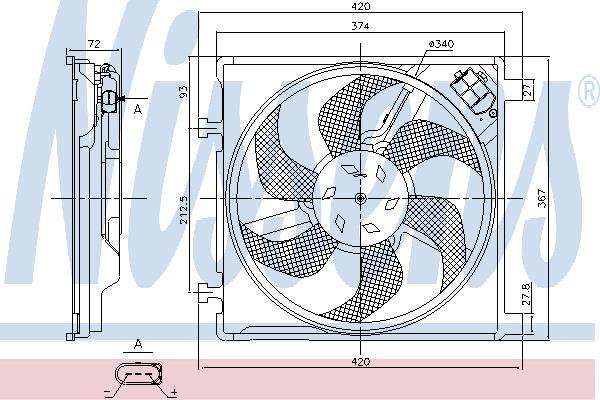 Nissens 85868 Hub, engine cooling fan wheel 85868