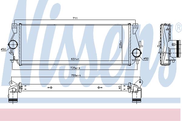 Nissens 96225 Intercooler, charger 96225