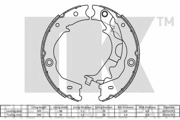 NK 2735807 Parking brake shoes 2735807