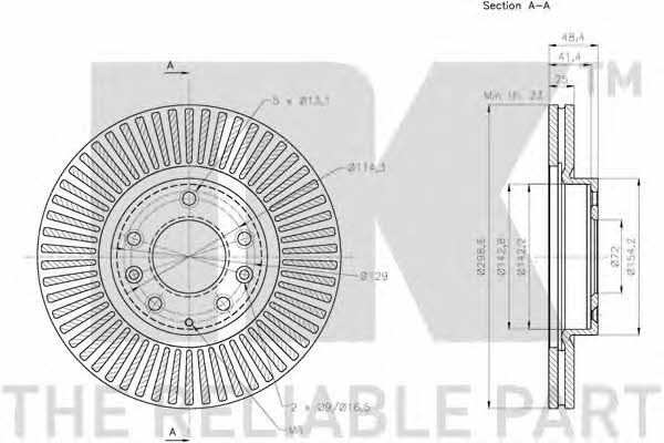 NK 313268 Front vented brake disc 313268 313268 NK Front vented brake disc