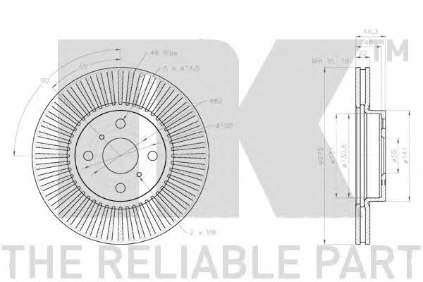 NK 3145108 Front brake disc ventilated 3145108