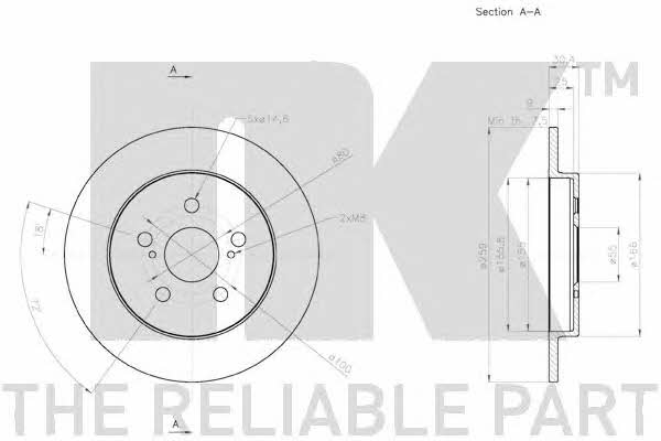 NK 3145143 Rear brake disc, non-ventilated 3145143