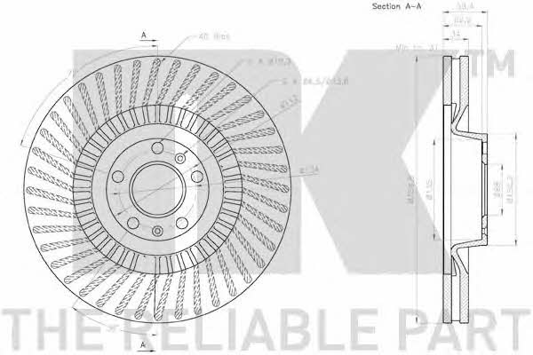 NK 3147125 Front brake disc ventilated 3147125