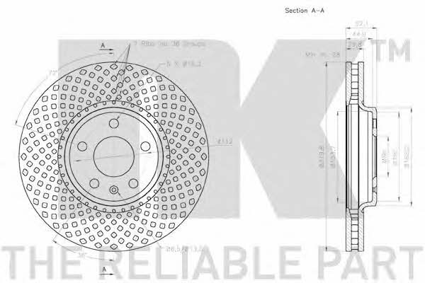 NK 3147127 Front brake disc ventilated 3147127