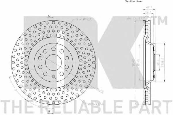 NK 3147141 Front brake disc ventilated 3147141