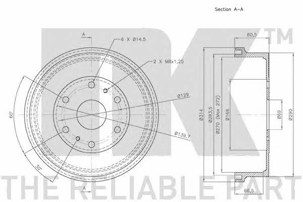 NK 254520 Brake drum 254520