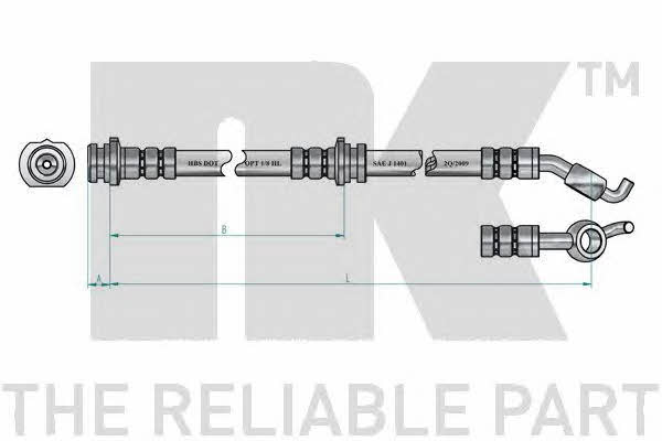 Flexible brake pipe Nissan Note: 8522113 NK Brake Hose
