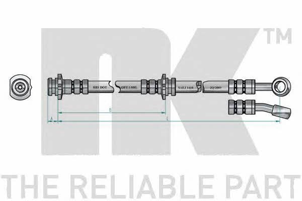 Flexible brake hose Nissan Sunny: 852264 NK Brake Hose