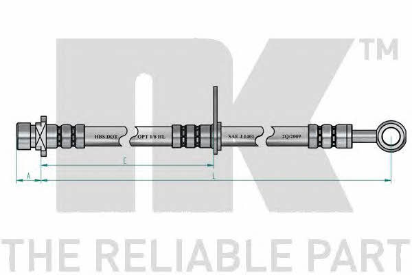 Flexible brake line Honda Civic: 852679 NK Brake Hose