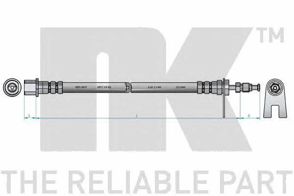 Flexible brake hose Peugeot 406: 853731 NK Brake Hose