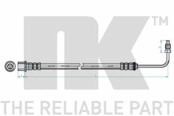 Flexible brake pipe Peugeot 406: 853743 NK Brake Hose